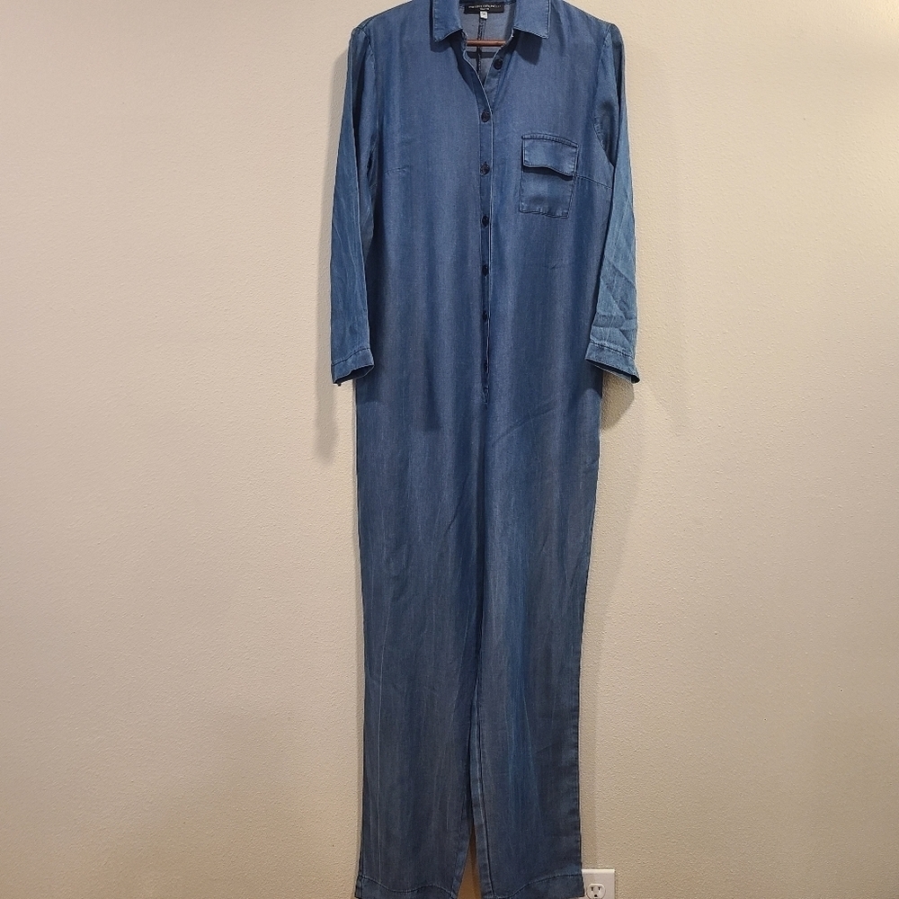 Pietro Brunelli Chambray Maternity Long Sleeve Jumpsuit
